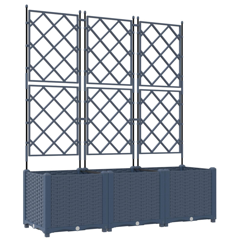 Load image into Gallery viewer, Vidaxl tuin bloempot 3 pcs grijs 120 x 40 x 143 cm staal