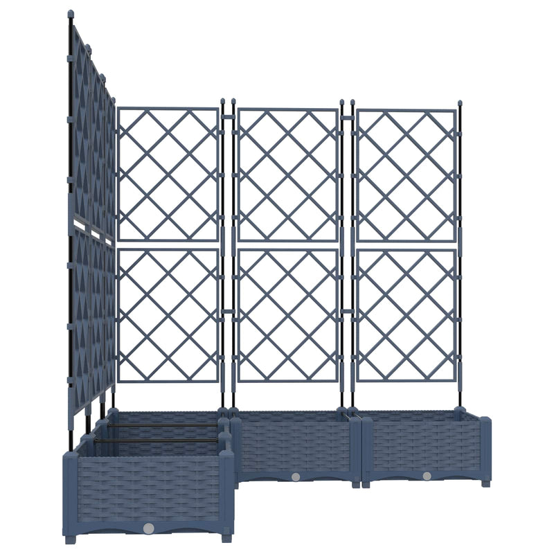 Load image into Gallery viewer, Vidaxl tuin bloempot 5 pcs grijs 120 x 120 x 125,5 cm staal
