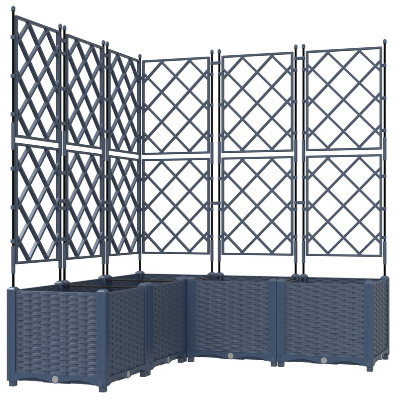 Load image into Gallery viewer, Vidaxl tuin bloempot 5 pcs grijs 120 x 120 x 143 cm staal