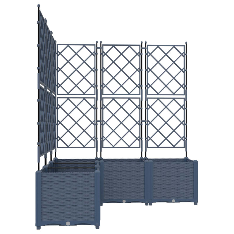 Load image into Gallery viewer, Vidaxl tuin bloempot 5 pcs grijs 120 x 120 x 143 cm staal