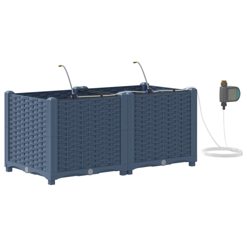 Load image into Gallery viewer, Vidaxl tuin bloempot 2 pcs grijs 120 x 120 x 142 cm staal