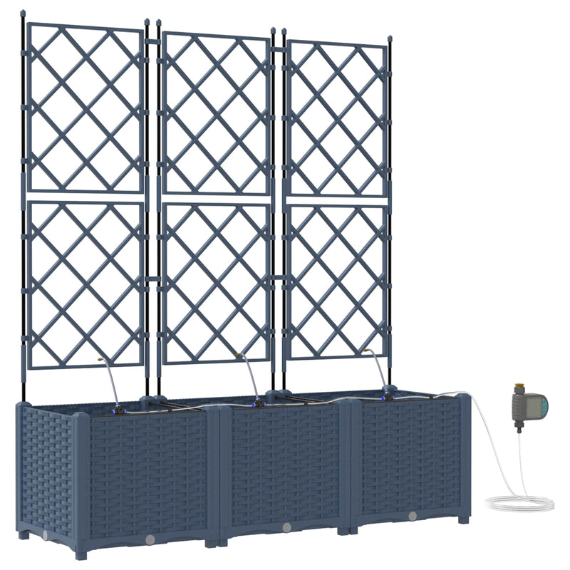 Load image into Gallery viewer, Vidaxl tuin bloempot 3 pcs grijs 120 x 120 x 142 cm staal