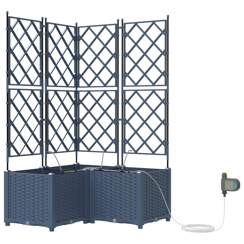 Load image into Gallery viewer, Vidaxl tuin bloempot 3 pcs grijs 120 x 120 x 142 cm staal