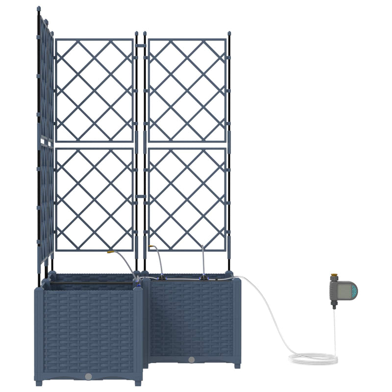 Load image into Gallery viewer, Vidaxl tuin bloempot 3 pcs grijs 120 x 120 x 142 cm staal