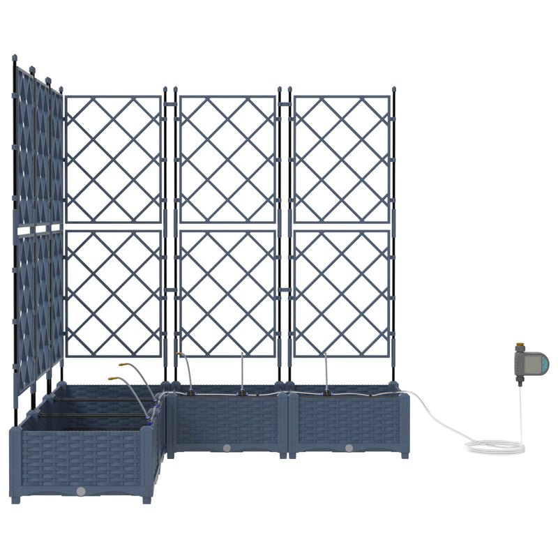 Load image into Gallery viewer, Vidaxl tuin bloempot 5 pcs grijs 120 x 120 x 142 cm staal