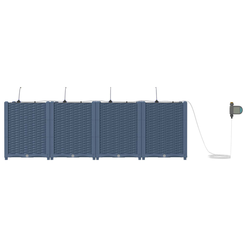 Load image into Gallery viewer, Vidaxl tuin bloempot 4 pcs grijs 120 x 120 x 142 cm staal