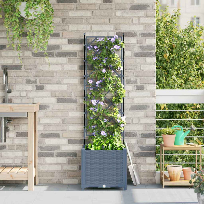 Load image into Gallery viewer, Vidaxl tuin bloempot licht grijs 40 x 40 x 143 cm staal