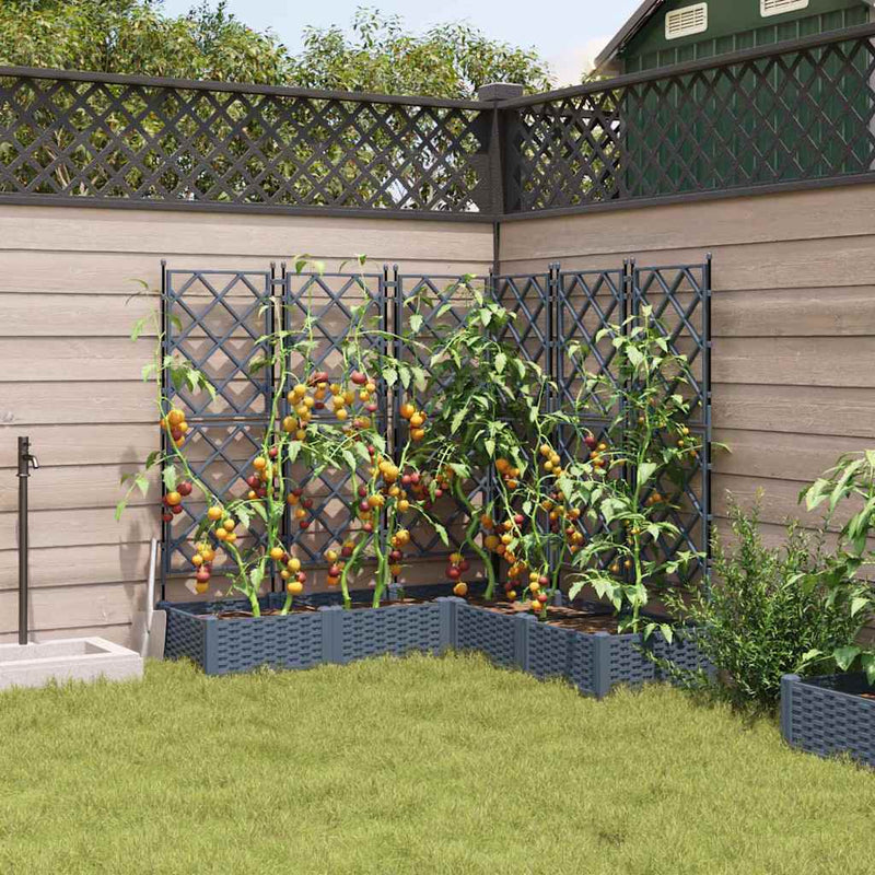 Load image into Gallery viewer, Vidaxl tuin bloempot 5 pcs licht grijs 120 x 120 x 125,5 cm staal