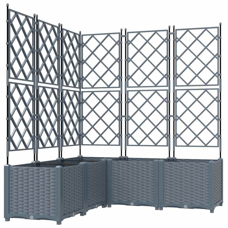 Load image into Gallery viewer, Vidaxl tuin bloempot 5 pcs licht grijs 120 x 120 x 143 cm staal