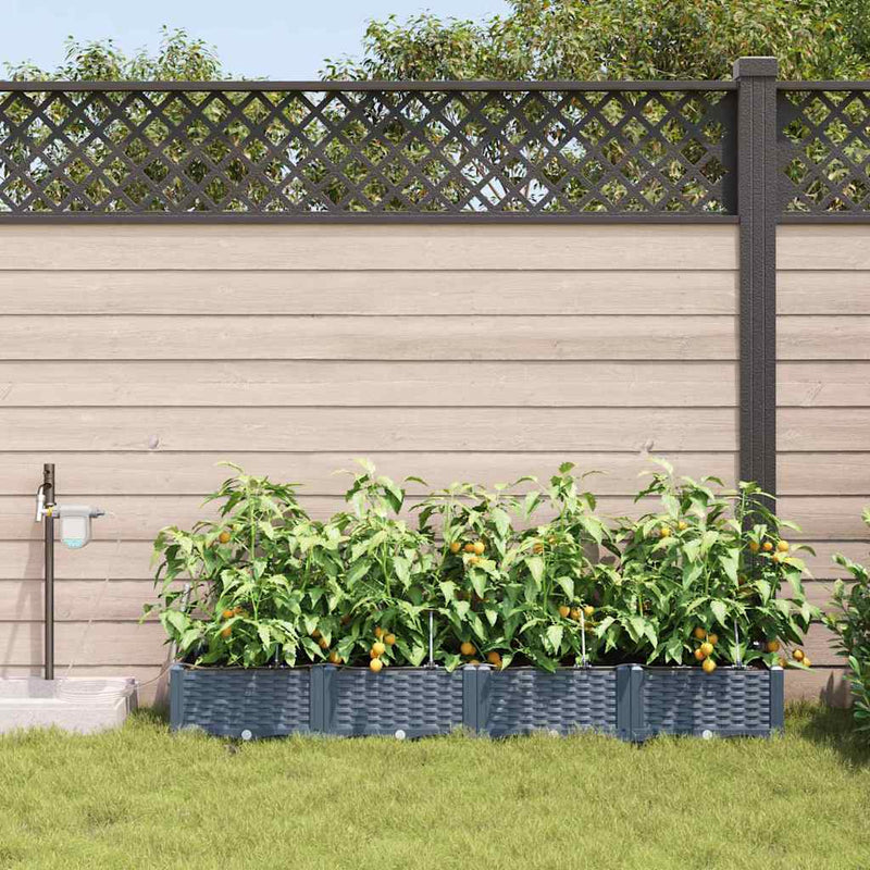 Load image into Gallery viewer, Vidaxl tuin bloempot 4 pcs licht grijs staal