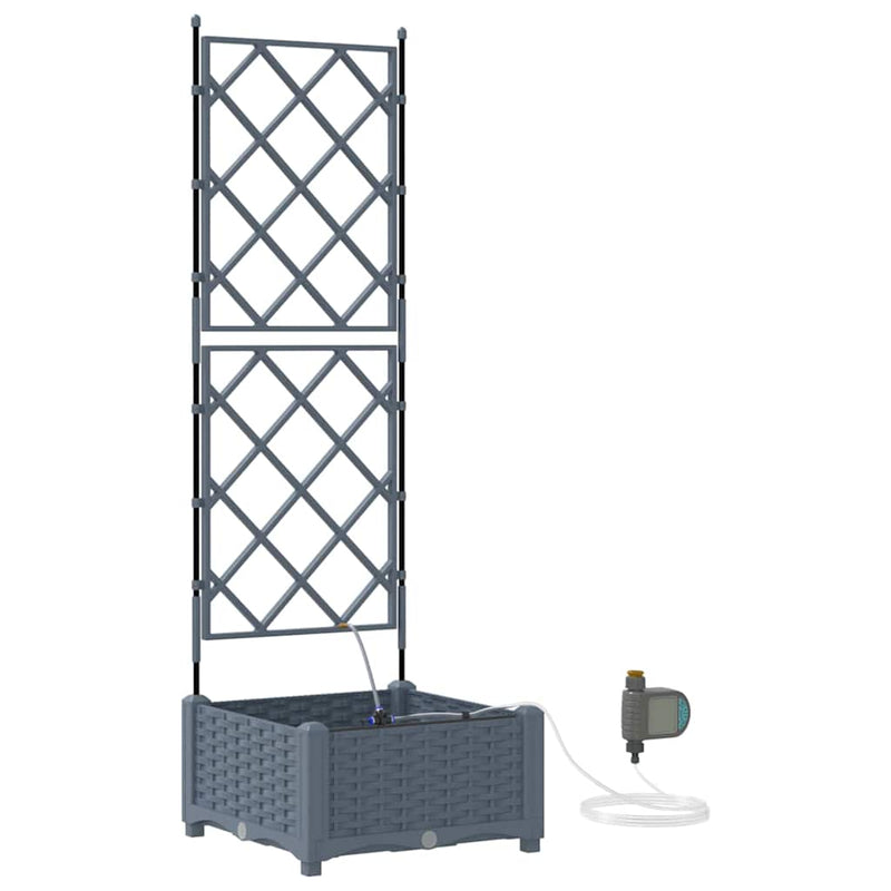 Load image into Gallery viewer, Vidaxl tuin bloempot licht grijs 40 x 40 x 126 cm staal