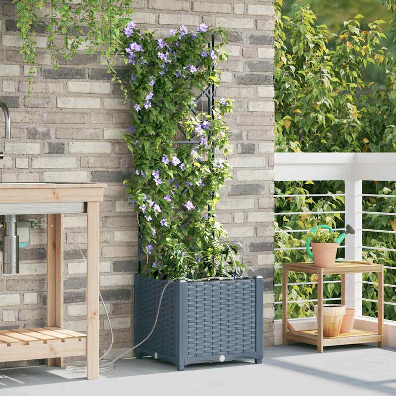Load image into Gallery viewer, Vidaxl tuin bloempot 2 pcs licht grijs staal