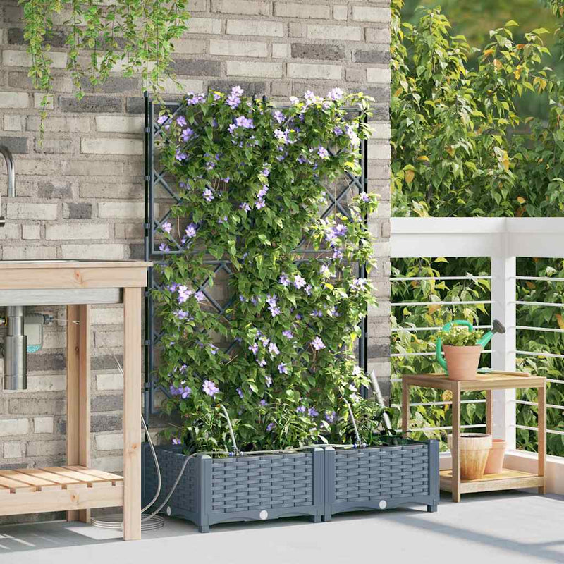 Load image into Gallery viewer, Vidaxl tuin bloempot 2 pcs licht grijs staal