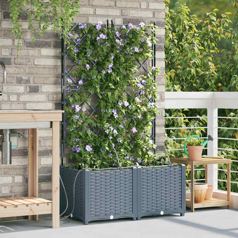 Load image into Gallery viewer, Vidaxl tuin bloempot 2 pcs licht grijs staal