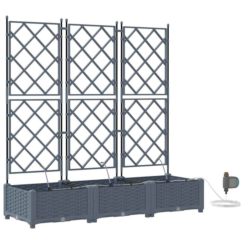 Load image into Gallery viewer, Vidaxl tuin bloempot 3 pcs licht grijs staal