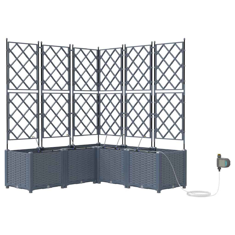 Load image into Gallery viewer, Vidaxl tuin bloempot 5 pcs licht grijs staal
