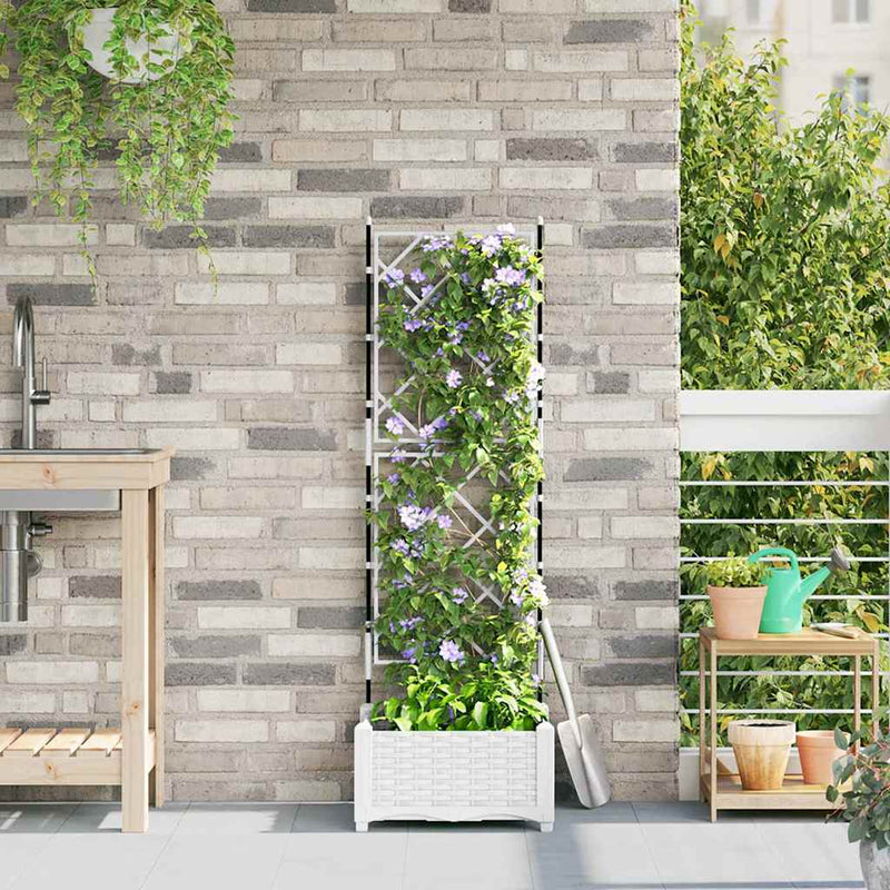 Load image into Gallery viewer, Vidaxl tuin bloempot wit 40 x 40 x 125,5 cm staal