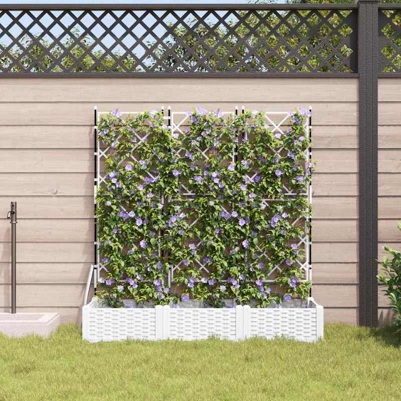 Load image into Gallery viewer, Vidaxl tuin bloempot 3 pcs wit 120 x 40 x 125,5 cm staal