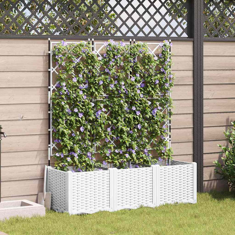 Load image into Gallery viewer, Vidaxl tuin bloempot 3 pcs wit 120 x 40 x 143 cm staal