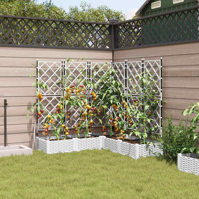 Load image into Gallery viewer, Vidaxl tuin bloempot 5 pcs wit 120 x 120 x 125,5 cm staal