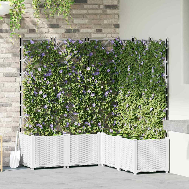 Load image into Gallery viewer, Vidaxl tuin bloempot 5 pcs wit 120 x 120 x 143 cm staal