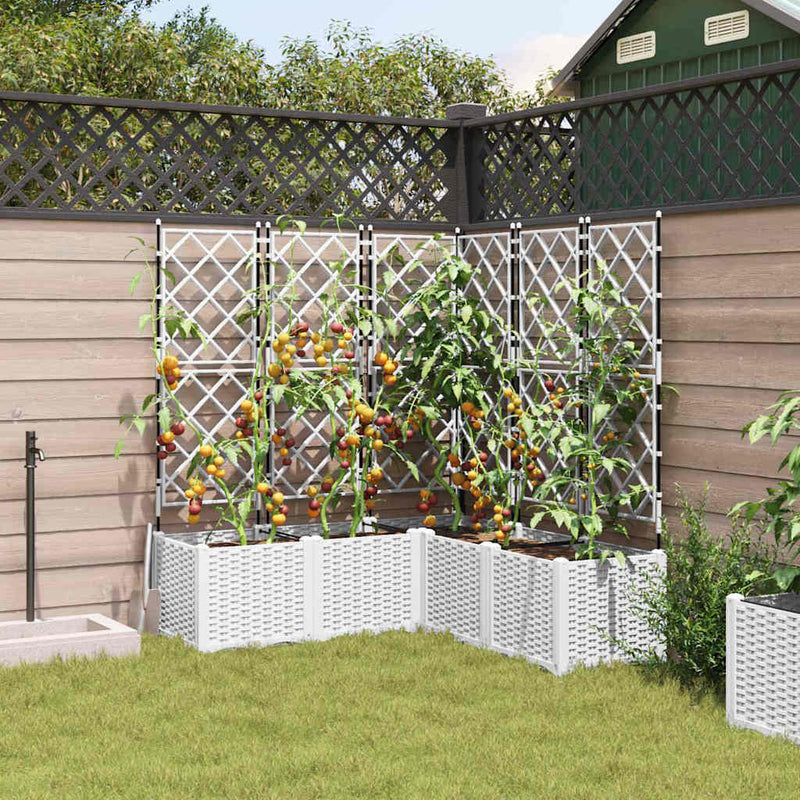 Load image into Gallery viewer, Vidaxl tuin bloempot 5 pcs wit 120 x 120 x 143 cm staal