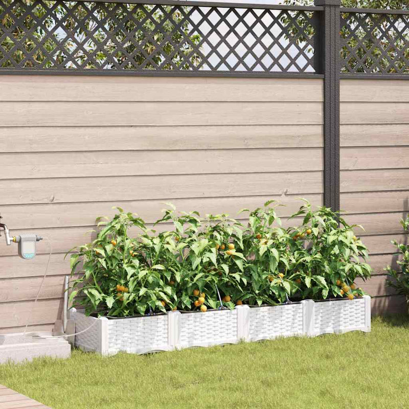 Load image into Gallery viewer, Vidaxl tuin bloempot 4 pcs wit staal