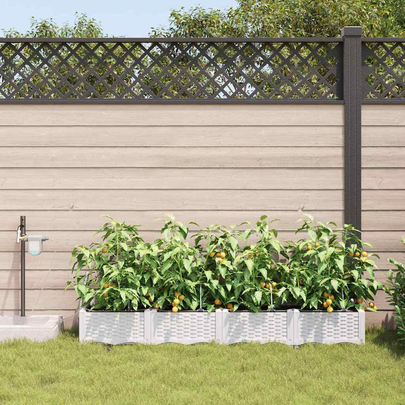 Load image into Gallery viewer, Vidaxl tuin bloempot 4 pcs wit staal