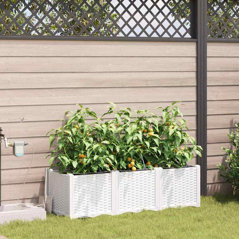 Load image into Gallery viewer, Vidaxl tuin bloempot 3 pcs wit staal