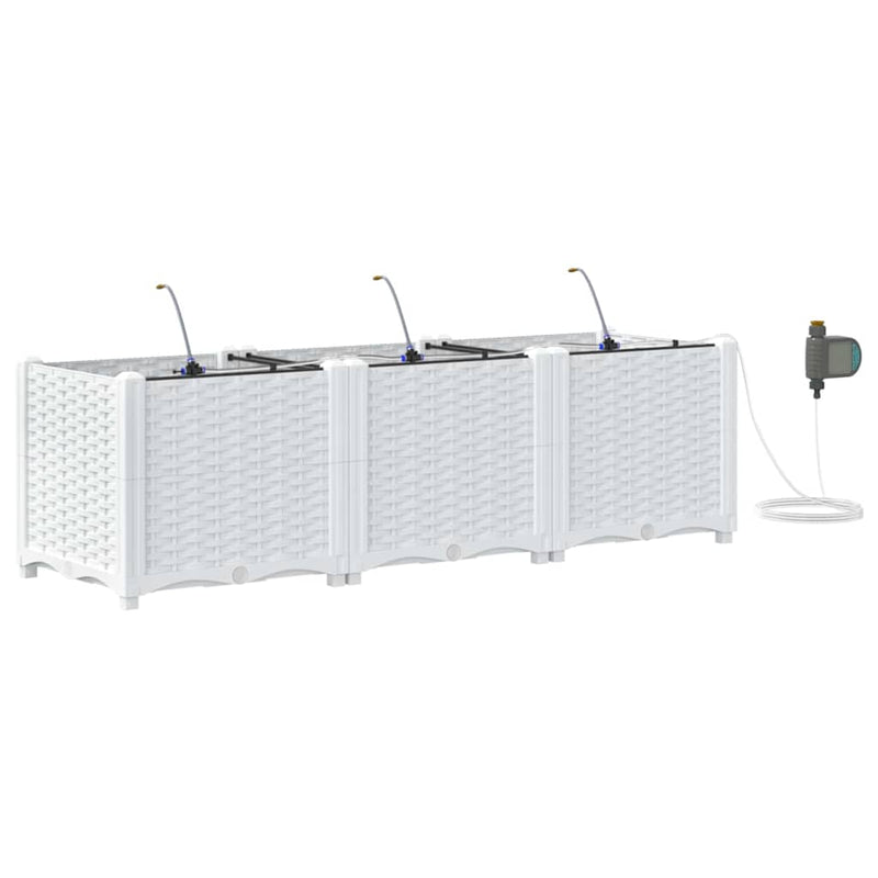 Load image into Gallery viewer, Vidaxl tuin bloempot 3 pcs wit staal