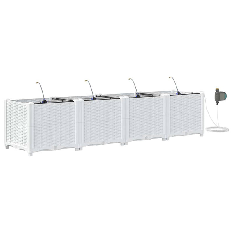 Load image into Gallery viewer, Vidaxl tuin bloempot 4 pcs wit staal