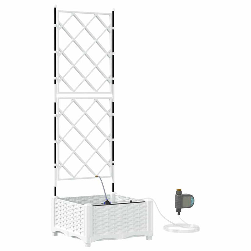 Load image into Gallery viewer, Vidaxl tuin bloempot wit 40 x 40 x 126 cm staal