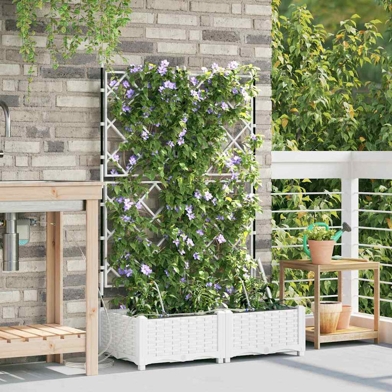Load image into Gallery viewer, Vidaxl tuin bloempot 2 pcs wit staal