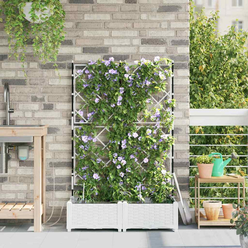 Load image into Gallery viewer, Vidaxl tuin bloempot 2 pcs wit staal
