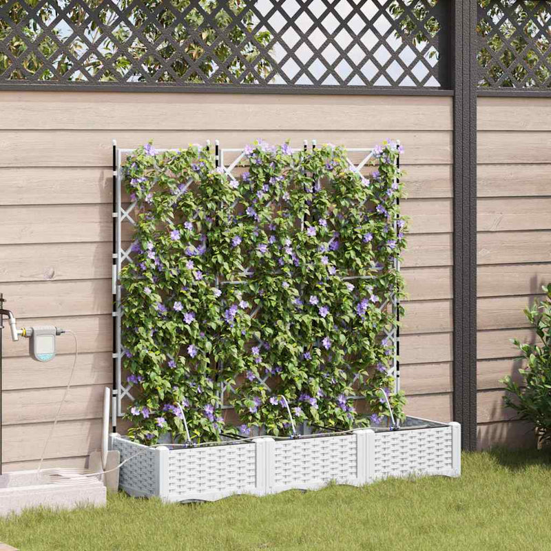 Load image into Gallery viewer, Vidaxl tuin bloempot 3 pcs wit staal