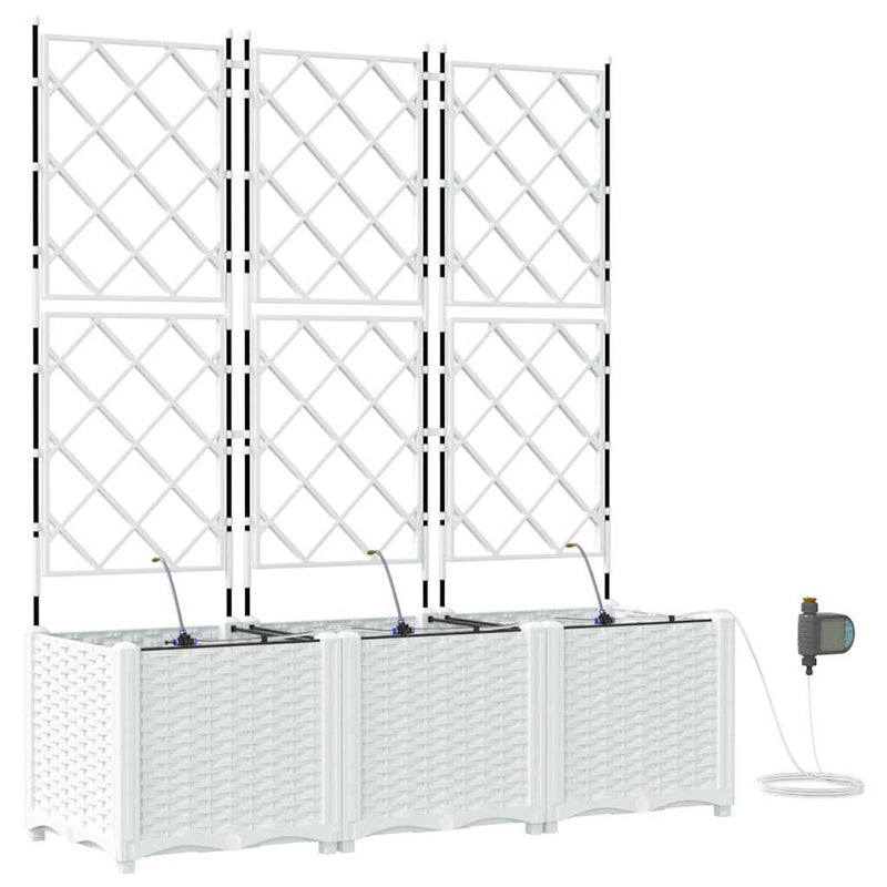 Load image into Gallery viewer, Vidaxl tuin bloempot 3 pcs wit staal