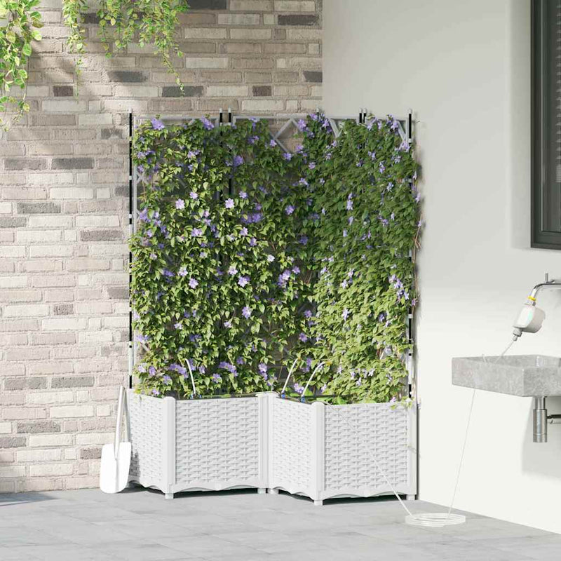 Load image into Gallery viewer, Vidaxl tuin bloempot 3 pcs wit staal