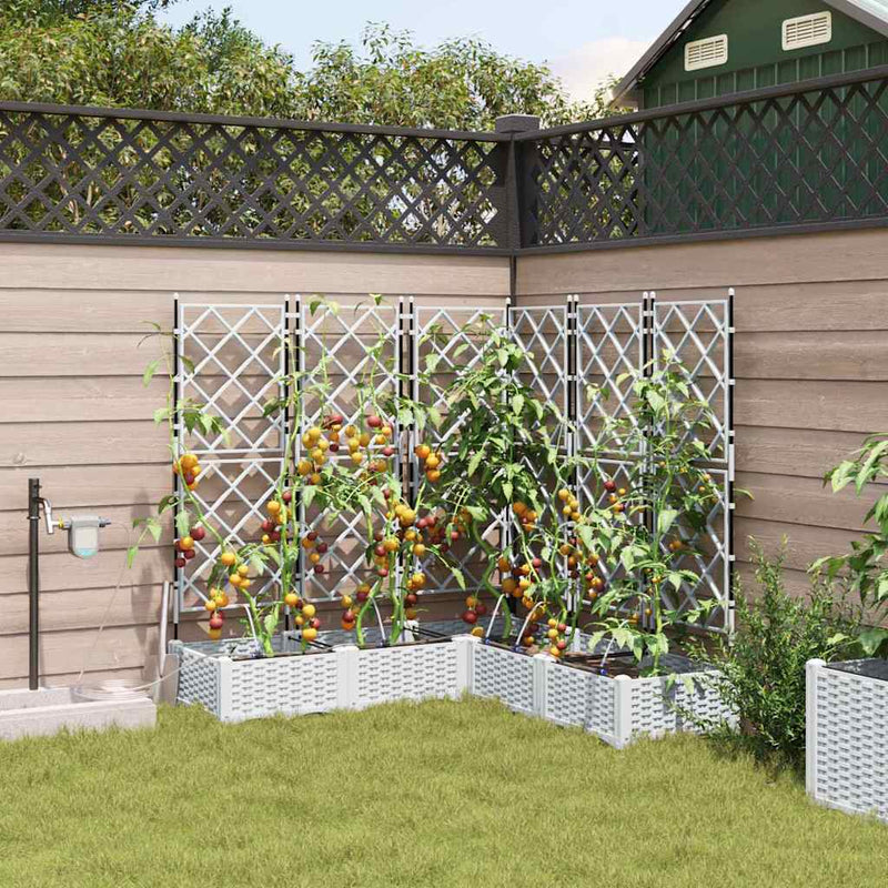 Load image into Gallery viewer, Vidaxl tuin bloempot 5 pcs wit staal