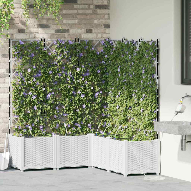Load image into Gallery viewer, Vidaxl tuin bloempot 5 pcs wit staal