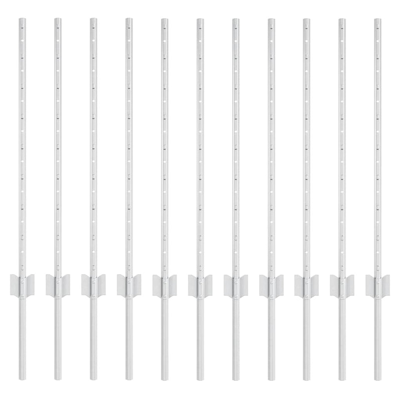 Load image into Gallery viewer, Vidaxl afrasteringspaal 11 pcs zilver 80 cm staal