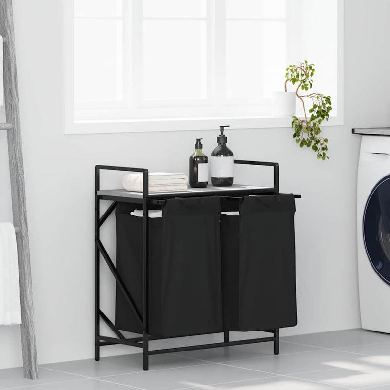 Load image into Gallery viewer, Vidaxl wasmand 2 vakken met plank grijs sonoma eiken