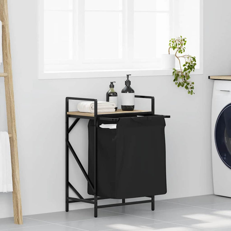 Load image into Gallery viewer, Vidaxl wasmand 1 vak met plank sonoma eikenkleurig