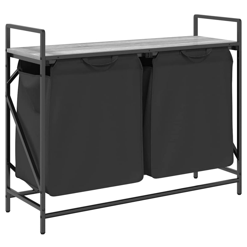 Load image into Gallery viewer, Vidaxl wasmand 2 vakken met plank grijs sonoma eiken