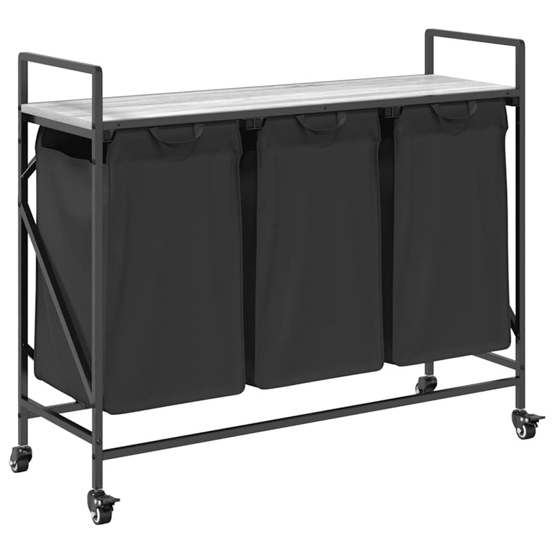 Load image into Gallery viewer, Vidaxl wasmand 3 vakken met planken grijs sonoma eiken