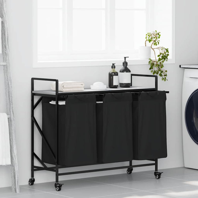 Load image into Gallery viewer, Vidaxl wasmand 3 vakken met planken grijs sonoma eiken