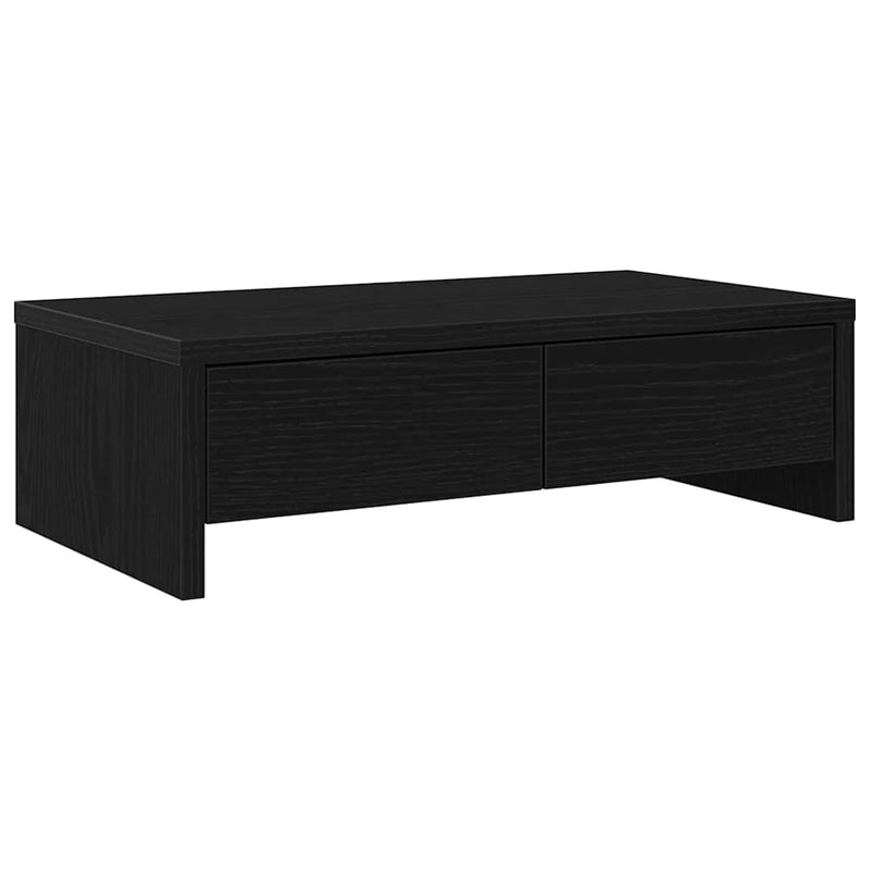 Load image into Gallery viewer, Vidaxl monitorstandaard met lades, zwart eiken, 50x27x15 cm, bewerkt hout