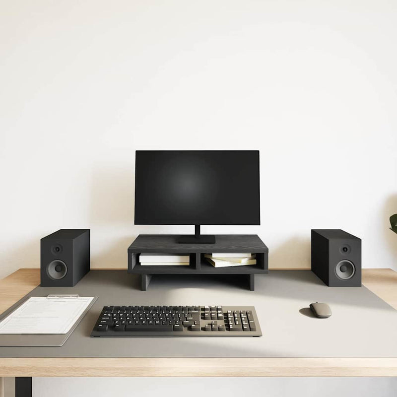 Load image into Gallery viewer, Vidaxl monitorstandaard zwart eiken 50x27x15 cm bewerkt hout