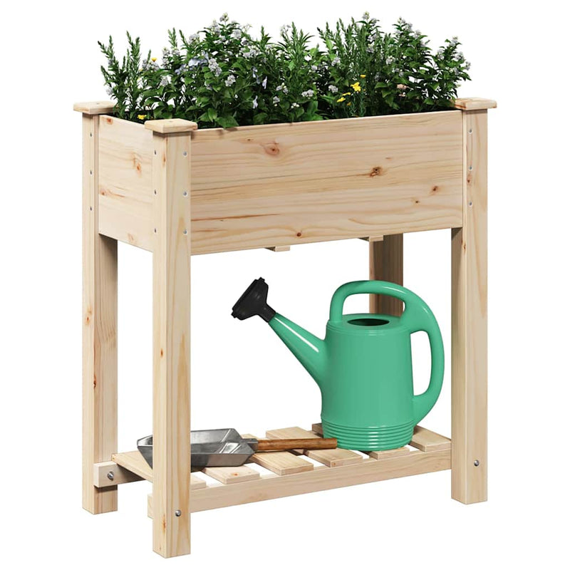 Load image into Gallery viewer, Vidaxl tuin bloempot beige 71 x 37 x 76,5 cm massief vurenhout
