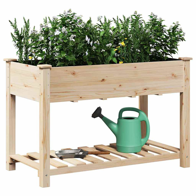 Load image into Gallery viewer, Vidaxl tuin bloempot beige 115 x 59 x 76,5 cm massief vurenhout
