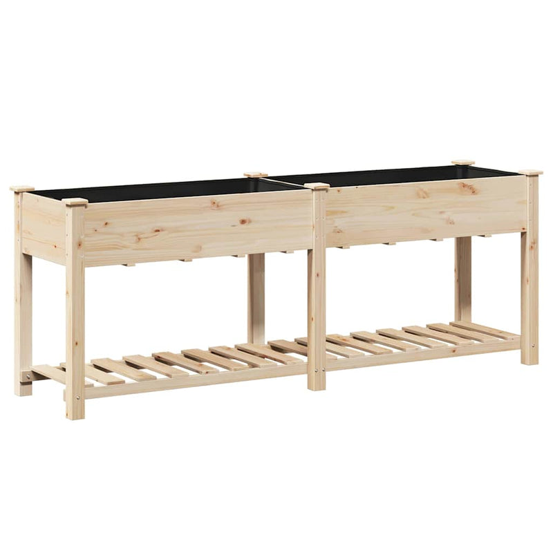 Load image into Gallery viewer, Vidaxl tuin bloempot beige 203 x 53 x 76,5 cm massief vurenhout